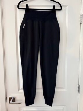 Fore All High-Waist Black Women's Jogger Pants with Ribbed Ankles